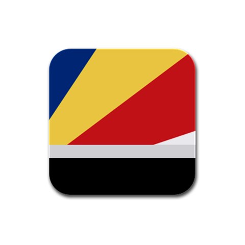 Seychellois Flag Rubber Square Coaster (4 pack) from ArtsNow.com Front