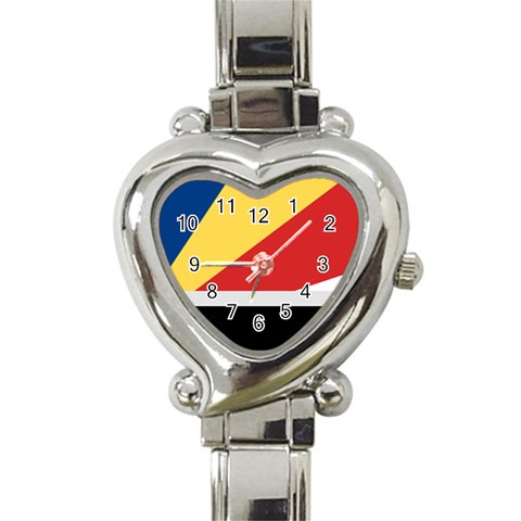 Seychellois Flag Heart Italian Charm Watch from ArtsNow.com Front