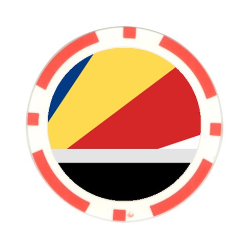 Seychellois Flag Poker Chip Card Guard from ArtsNow.com Front