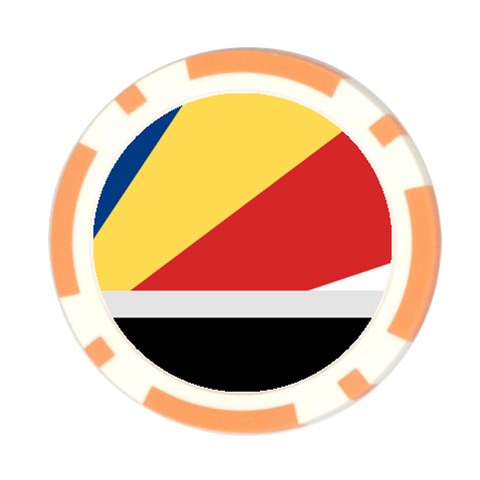 Seychellois Flag Poker Chip Card Guard from ArtsNow.com Front