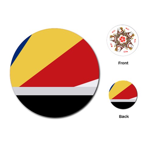 Seychellois Flag Playing Cards (Round) from ArtsNow.com Front