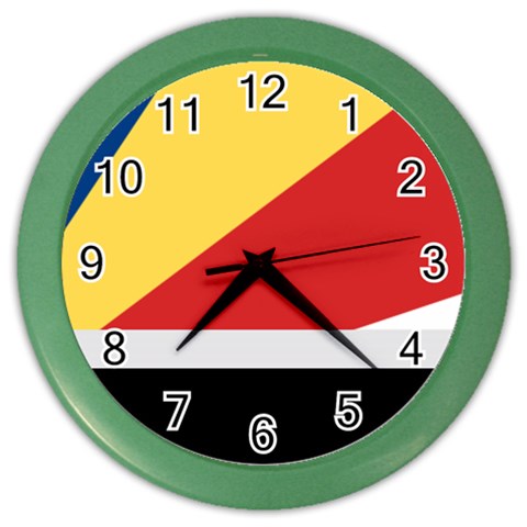 Seychellois Flag Color Wall Clock from ArtsNow.com Front