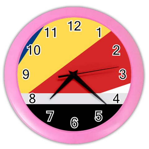 Seychellois Flag Color Wall Clock from ArtsNow.com Front