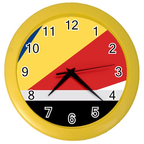 Seychellois Flag Color Wall Clock from ArtsNow.com Front