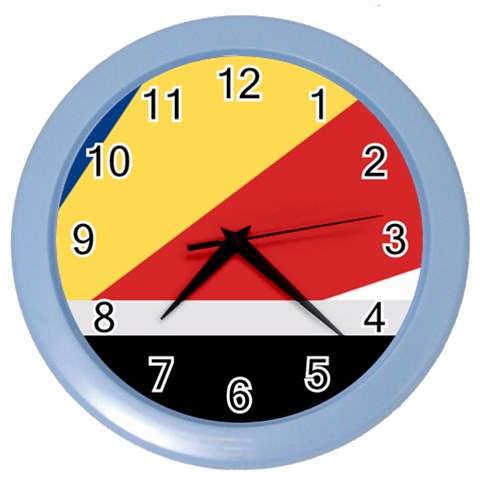 Seychellois Flag Color Wall Clock from ArtsNow.com Front