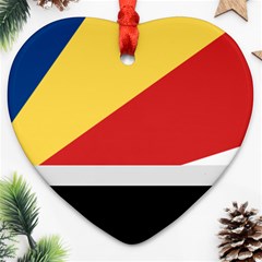 Seychellois Flag Heart Ornament (Two Sides) from ArtsNow.com Front