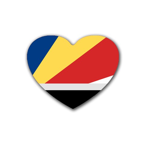 Seychellois Flag Rubber Coaster (Heart) from ArtsNow.com Front