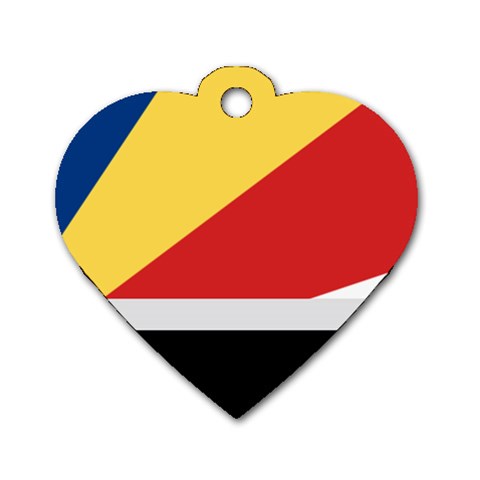 Seychellois Flag Dog Tag Heart (One Side) from ArtsNow.com Front