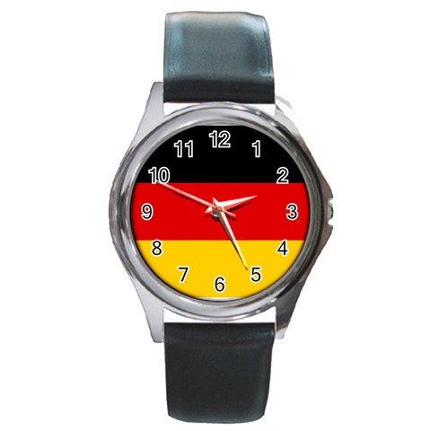 German Flag Round Metal Watch from ArtsNow.com Front