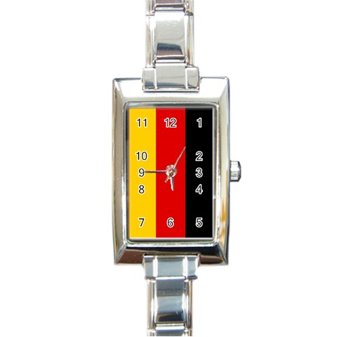 German Flag Rectangular Italian Charm Watch from ArtsNow.com Front