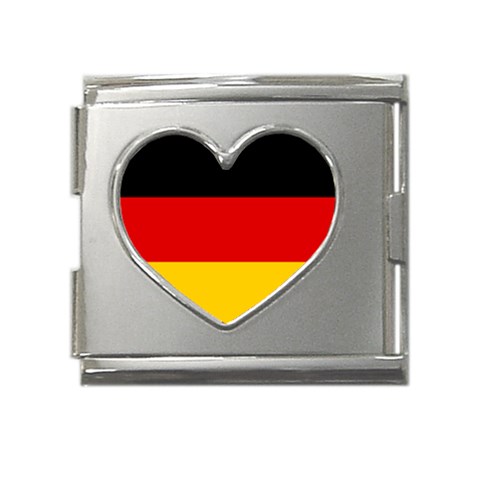 German Flag Mega Link Heart Italian Charm (18mm) from ArtsNow.com Front