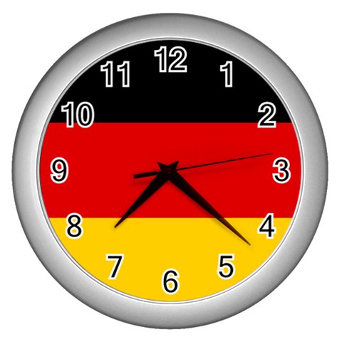 German Flag Wall Clock (Silver) from ArtsNow.com Front