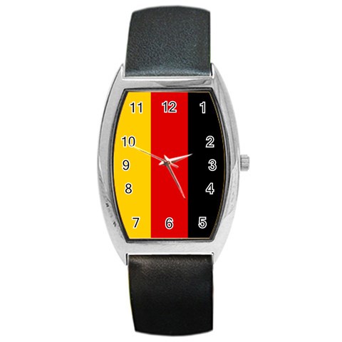 German Flag Barrel Style Metal Watch from ArtsNow.com Front