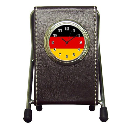 German Flag Pen Holder Desk Clock from ArtsNow.com Front