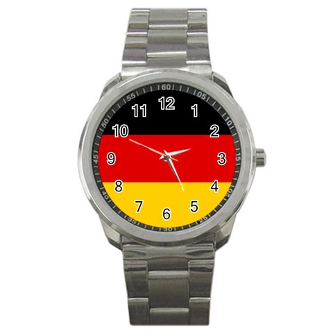 German Flag Sport Metal Watch from ArtsNow.com Front