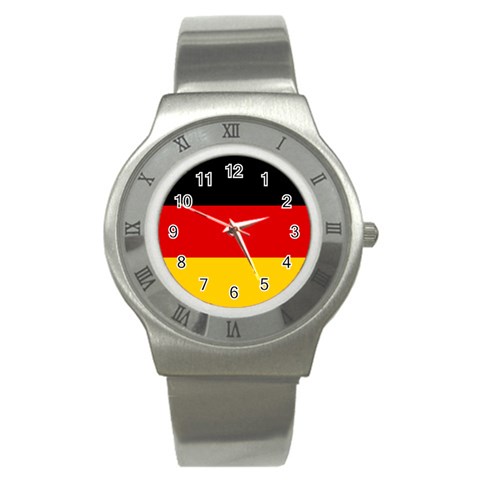 German Flag Stainless Steel Watch from ArtsNow.com Front