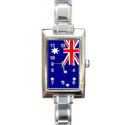 Australian Flag Rectangular Italian Charm Watch from ArtsNow.com Front