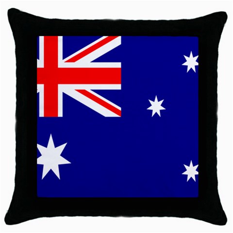 Australian Flag Throw Pillow Case (Black) from ArtsNow.com Front