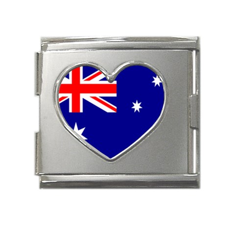 Australian Flag Mega Link Heart Italian Charm (18mm) from ArtsNow.com Front