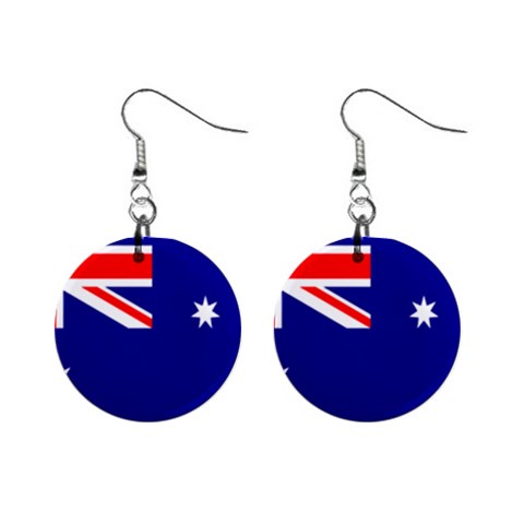 Australian Flag 1  Button Earrings from ArtsNow.com Front