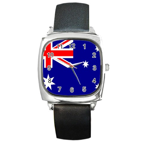 Australian Flag Square Metal Watch from ArtsNow.com Front