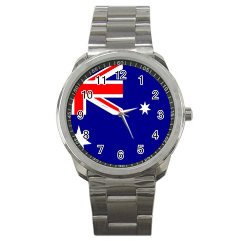 Australian Flag Sport Metal Watch from ArtsNow.com Front