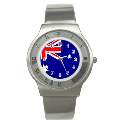 Australian Flag Stainless Steel Watch from ArtsNow.com Front