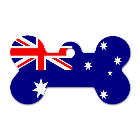 Australian Flag Dog Tag Bone (One Side) from ArtsNow.com Front