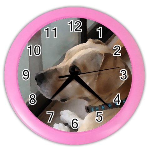 Fun puppy Color Wall Clock from ArtsNow.com Front