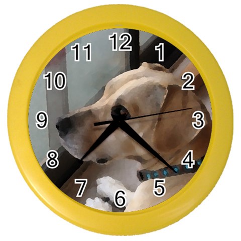 Fun puppy Color Wall Clock from ArtsNow.com Front