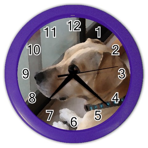 Fun puppy Color Wall Clock from ArtsNow.com Front