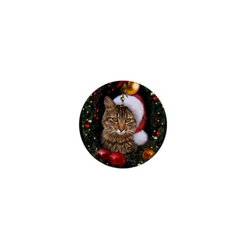 Santa Cat 1  Mini Button from ArtsNow.com Front