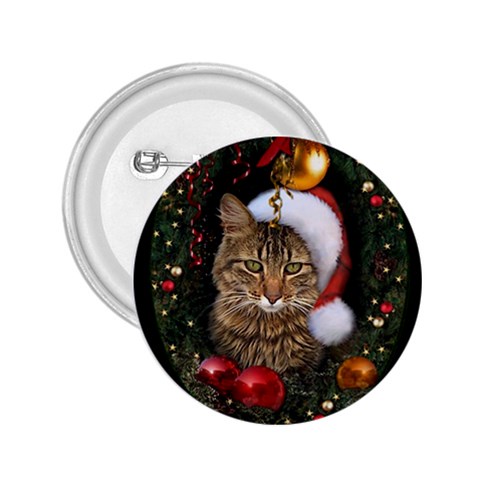 Santa Cat 2.25  Button from ArtsNow.com Front