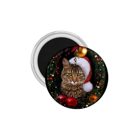 Santa Cat 1.75  Magnet from ArtsNow.com Front