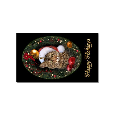 Santa Cat Sticker (Rectangular) from ArtsNow.com Front