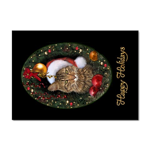 Santa Cat Sticker A4 (10 pack) from ArtsNow.com Front