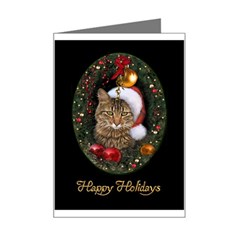 Santa Cat Mini Greeting Card from ArtsNow.com Left