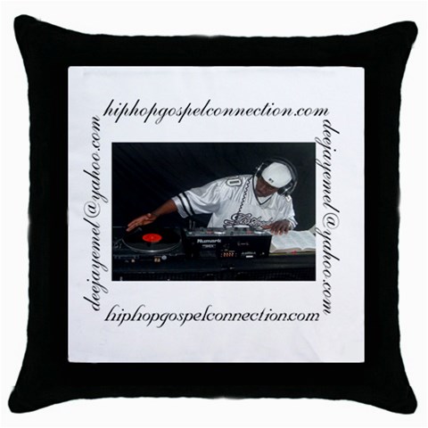 Hip Hop Gospel Connection Logo Throw Pillow Case (Black) from ArtsNow.com Front