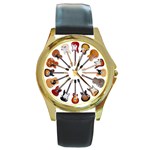 guitars custom Round Gold Metal Watch