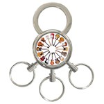 guitars custom 3-Ring Key Chain