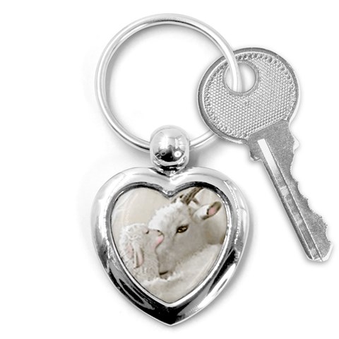 Goat Mother and Baby Key Chain (Heart) from ArtsNow.com Front