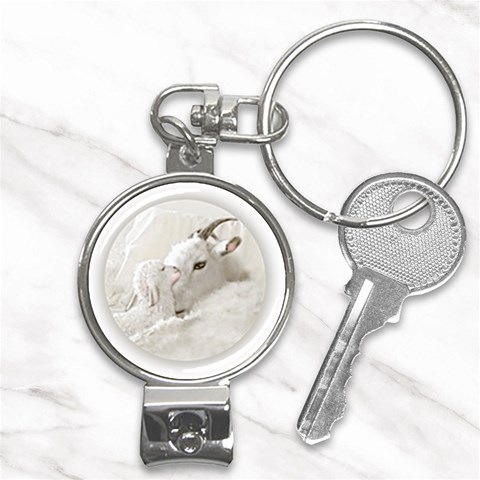 Goat Mother and Baby Nail Clippers Key Chain from ArtsNow.com Front