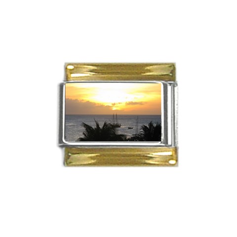 Aruban Sunset Gold Trim Italian Charm (9mm) from ArtsNow.com Front