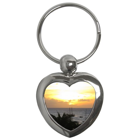 Aruban Sunset Key Chain (Heart) from ArtsNow.com Front