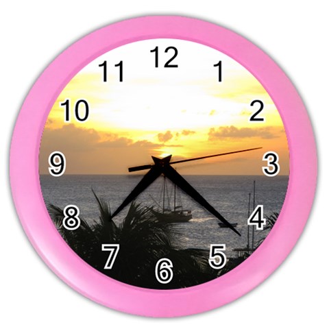 Aruban Sunset Color Wall Clock from ArtsNow.com Front