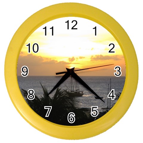 Aruban Sunset Color Wall Clock from ArtsNow.com Front