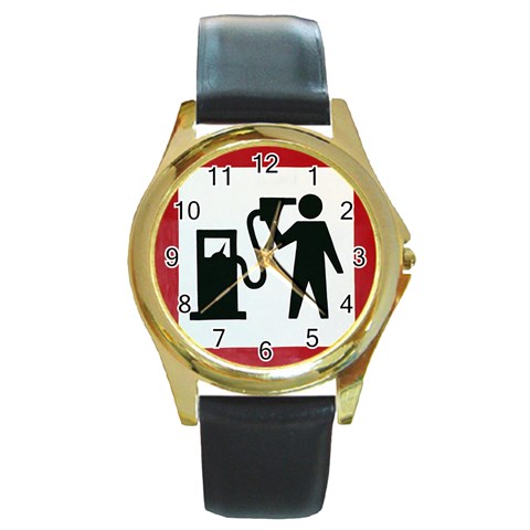 180771786_c50a8db28f Round Gold Metal Watch from ArtsNow.com Front