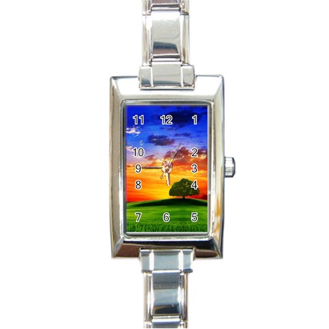 wallpaper_10251 Rectangular Italian Charm Watch from ArtsNow.com Front