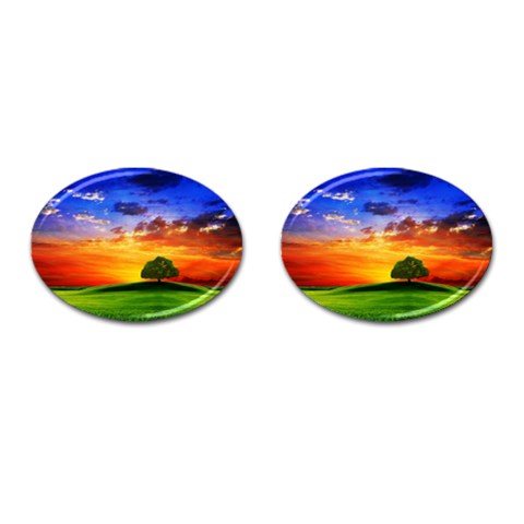 wallpaper_10251 Cufflinks (Oval) from ArtsNow.com Front(Pair)