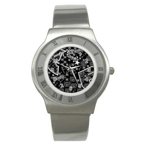 wallpaper_12647 Stainless Steel Watch from ArtsNow.com Front